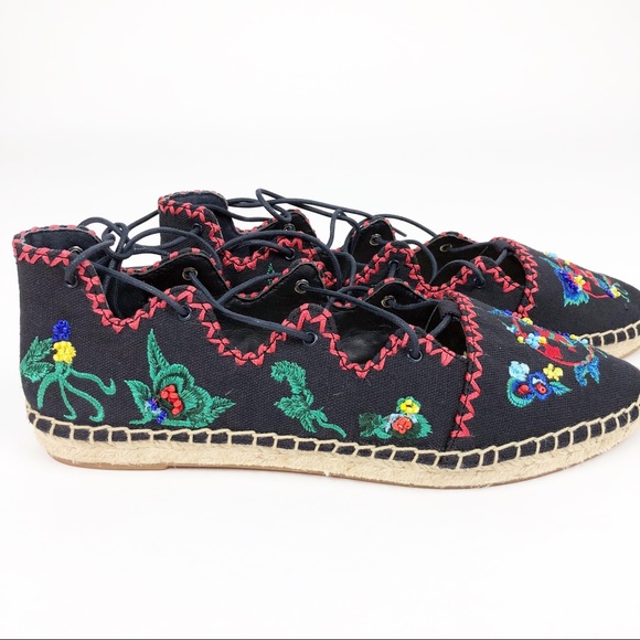 tory burch sonoma embroidered espadrille flats - Picture 3 of 8